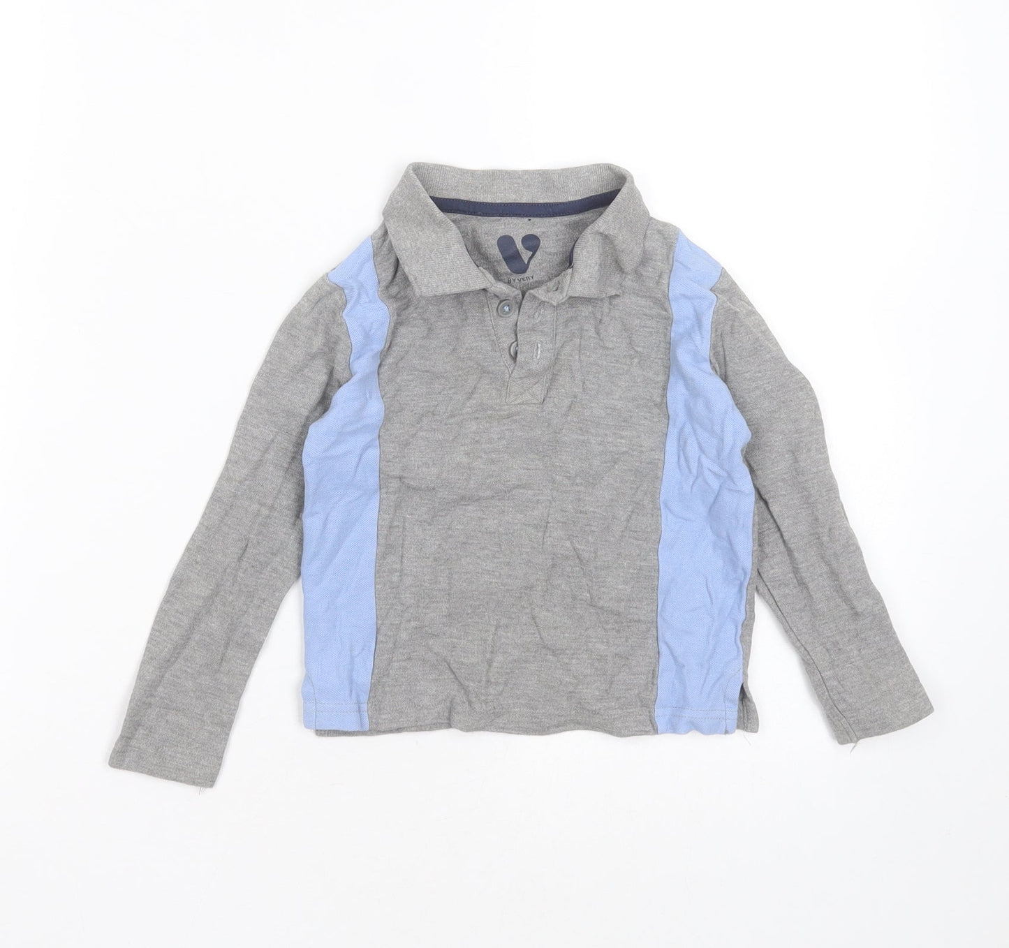 Very Boys Grey  Cotton Basic Polo Size 3-4 Years Collared