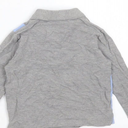 Very Boys Grey  Cotton Basic Polo Size 3-4 Years Collared
