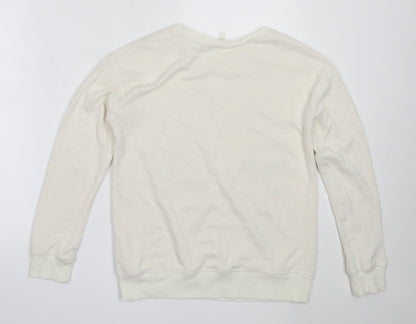 Preloved H&M Womens Ivory  Cotton Pullover Sweatshirt Size XS   - mickey mouse - Back