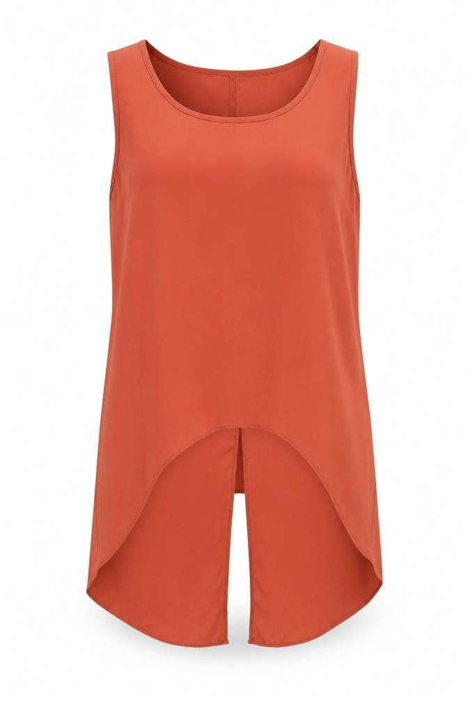 F&F Womens Orange  Polyester Basic Blouse Size 10 Round Neck