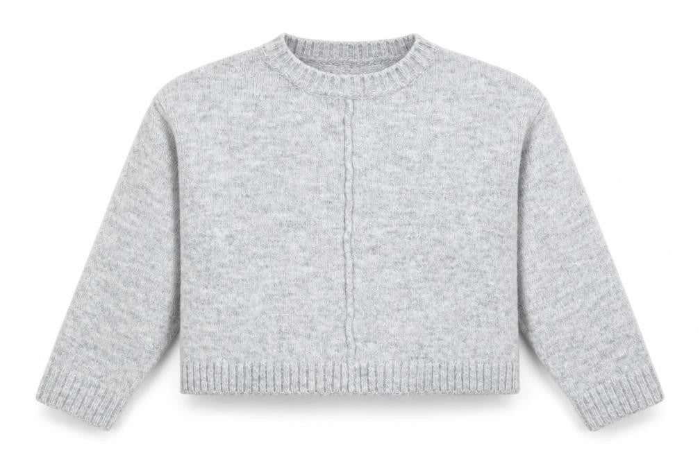 Matalan Girls Grey Round Neck  Acrylic Pullover Jumper Size 10 Years