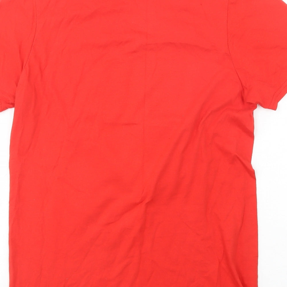 Gildan Womens Red  Cotton Basic T-Shirt Size S Crew Neck - Queen Elizabeth II
