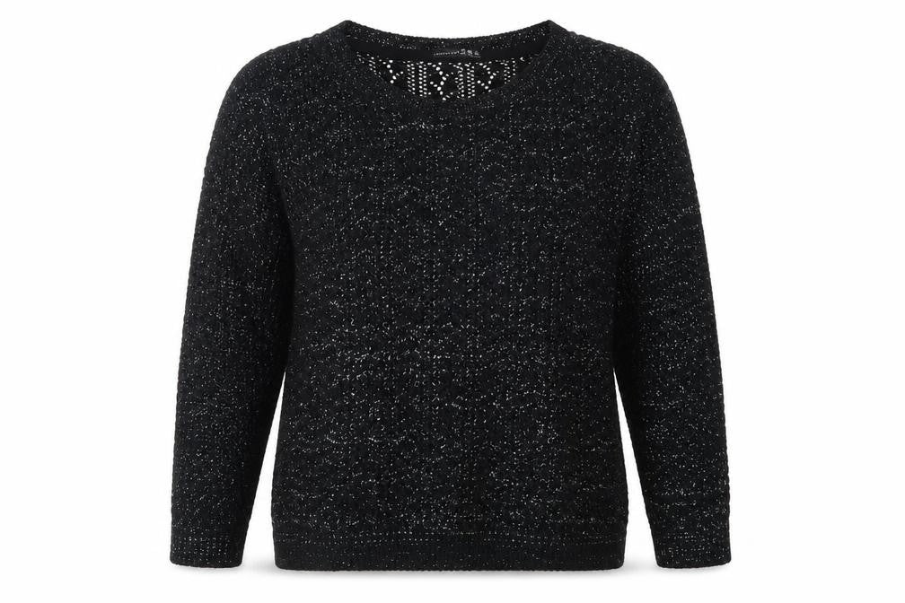 Primark Womens Black Round Neck  Acrylic Pullover Jumper Size 12