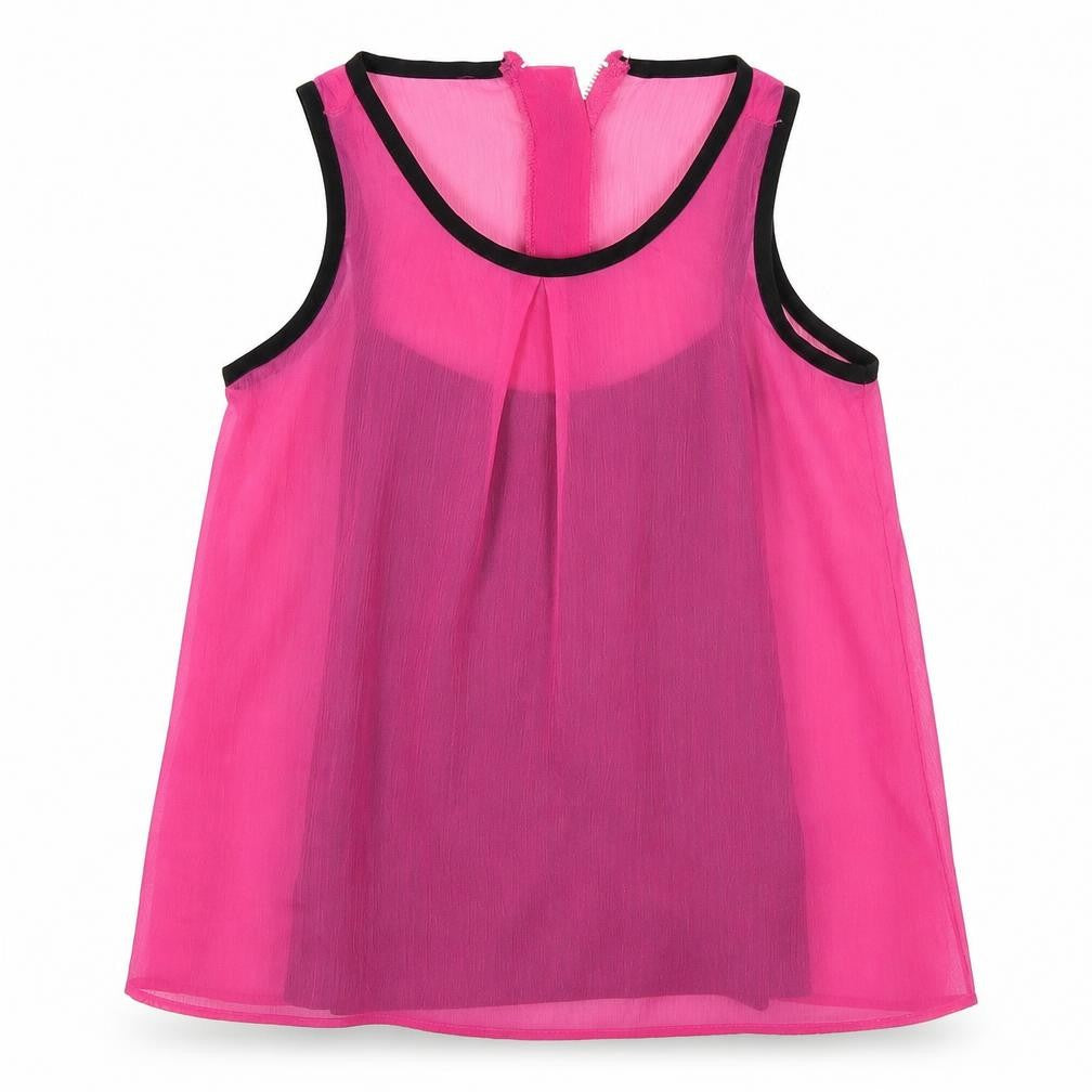 Young Dimension Girls Pink  Polyester Basic Tank Size 8-9 Years Round Neck Zip