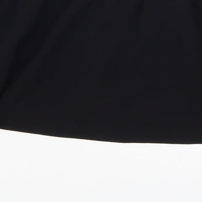 Missguided Womens Black  Polyester Cropped Blouse Size 8 Round Neck