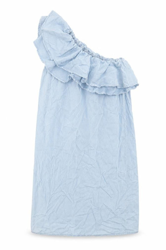 New Look Womens Blue  Lyocell A-Line  Size 4  One Shoulder