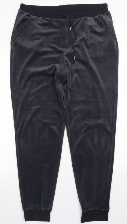 Preloved Avenue Womens Grey  Polyester Jogger Trousers Size M L28 in Regular Drawstring - Front