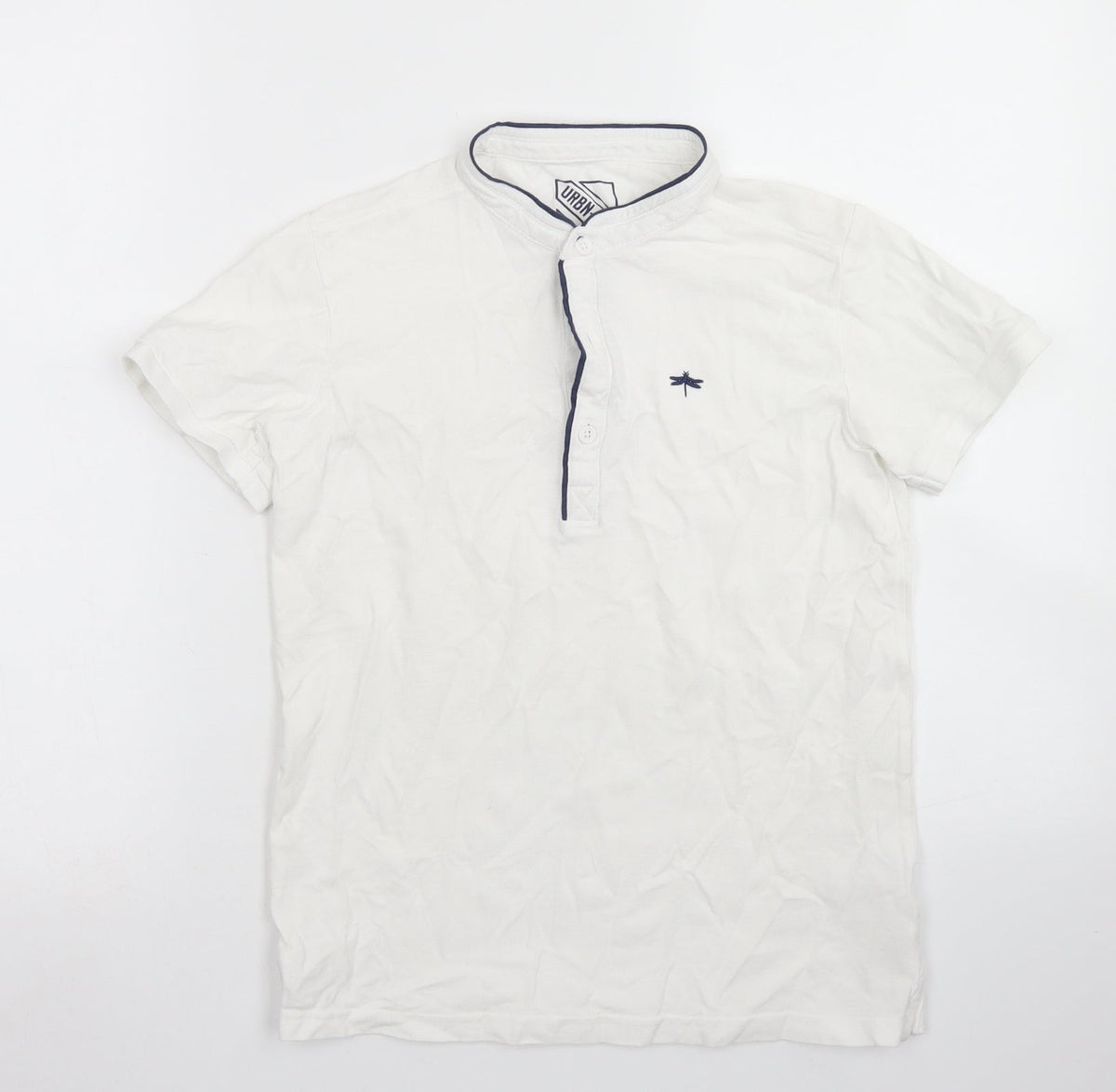 URBN-DEPT Boys White  Cotton Basic Polo Size 12 Years Crew Neck