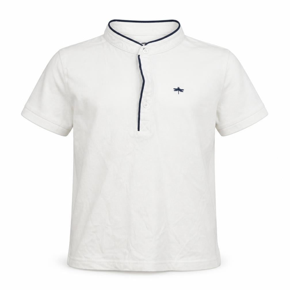 URBN-DEPT Boys White  Cotton Basic Polo Size 12 Years Crew Neck