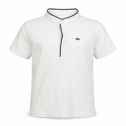 URBN-DEPT Boys White  Cotton Basic Polo Size 12 Years Crew Neck