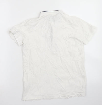 URBN-DEPT Boys White  Cotton Basic Polo Size 12 Years Crew Neck