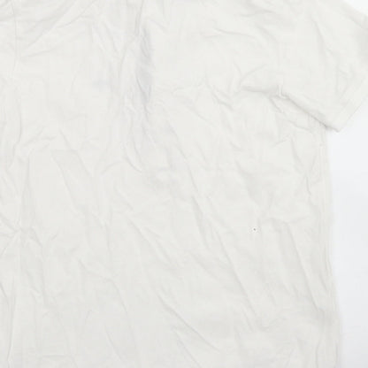 URBN-DEPT Boys White  Cotton Basic Polo Size 12 Years Crew Neck