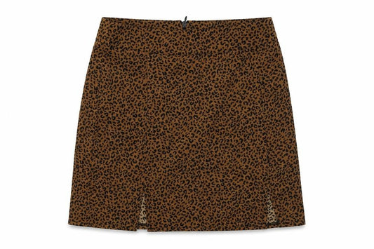 SHEIN Womens Brown Animal Print Polyester A-Line Skirt Size S   Zip