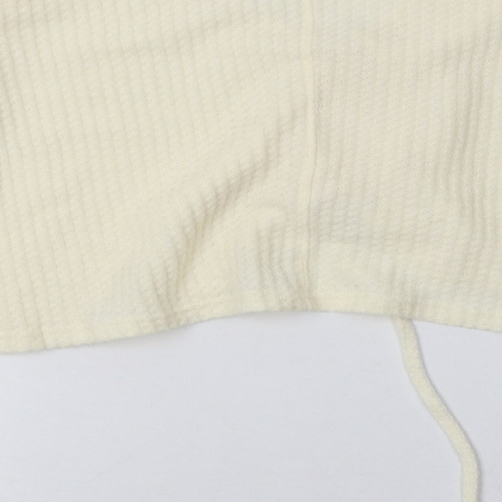 Preworn Womens White  Polyester Pullover Sweatshirt Size M  Pullover