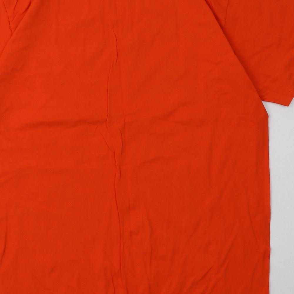 Fruit of the Loom Womens Orange  Cotton Basic T-Shirt Size M Crew Neck - i am a lucky daughter
