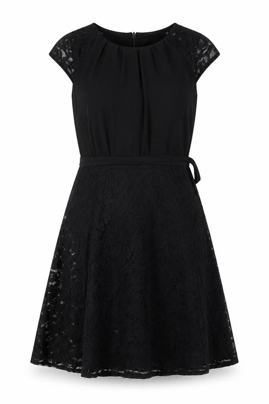 Dorothy Perkins Womens Black  Cotton A-Line  Size 10  Crew Neck Zip