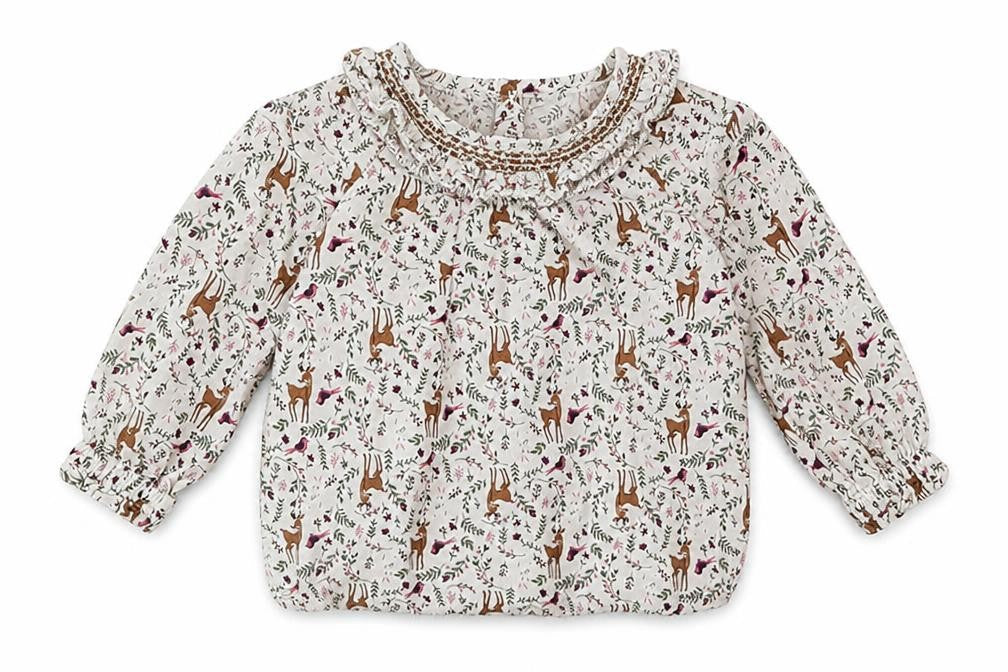 Matalan Girls White Geometric Viscose Basic Casual Size 12-18 Months Crew Neck Button