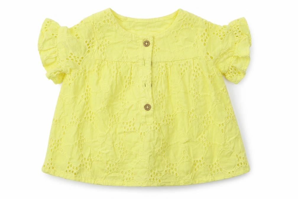 nut,eg Girls Yellow Argyle/Diamond Cotton Basic Casual Size 0-3 Months Crew Neck Button