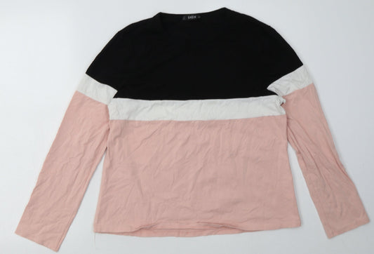 SheIn Womens Pink Striped Cotton Pullover Sweatshirt Size S  Pullover