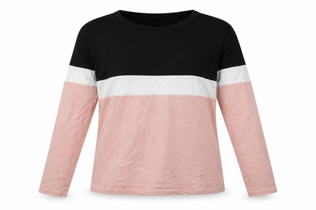 SheIn Womens Pink Striped Cotton Pullover Sweatshirt Size S  Pullover