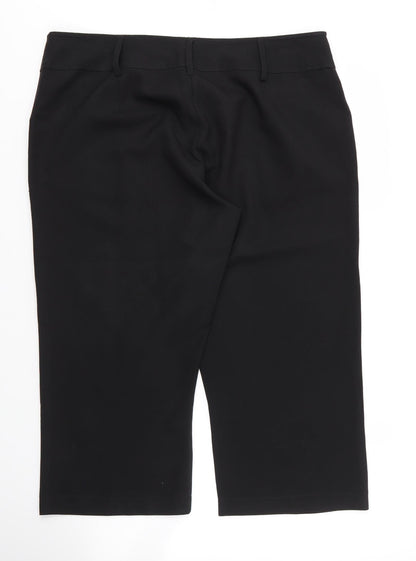 XE Womens Black  Polyester Capri Trousers Size 20 L20 in Regular Zip