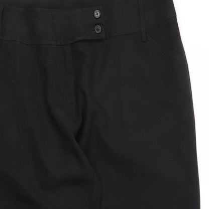XE Womens Black  Polyester Capri Trousers Size 20 L20 in Regular Zip