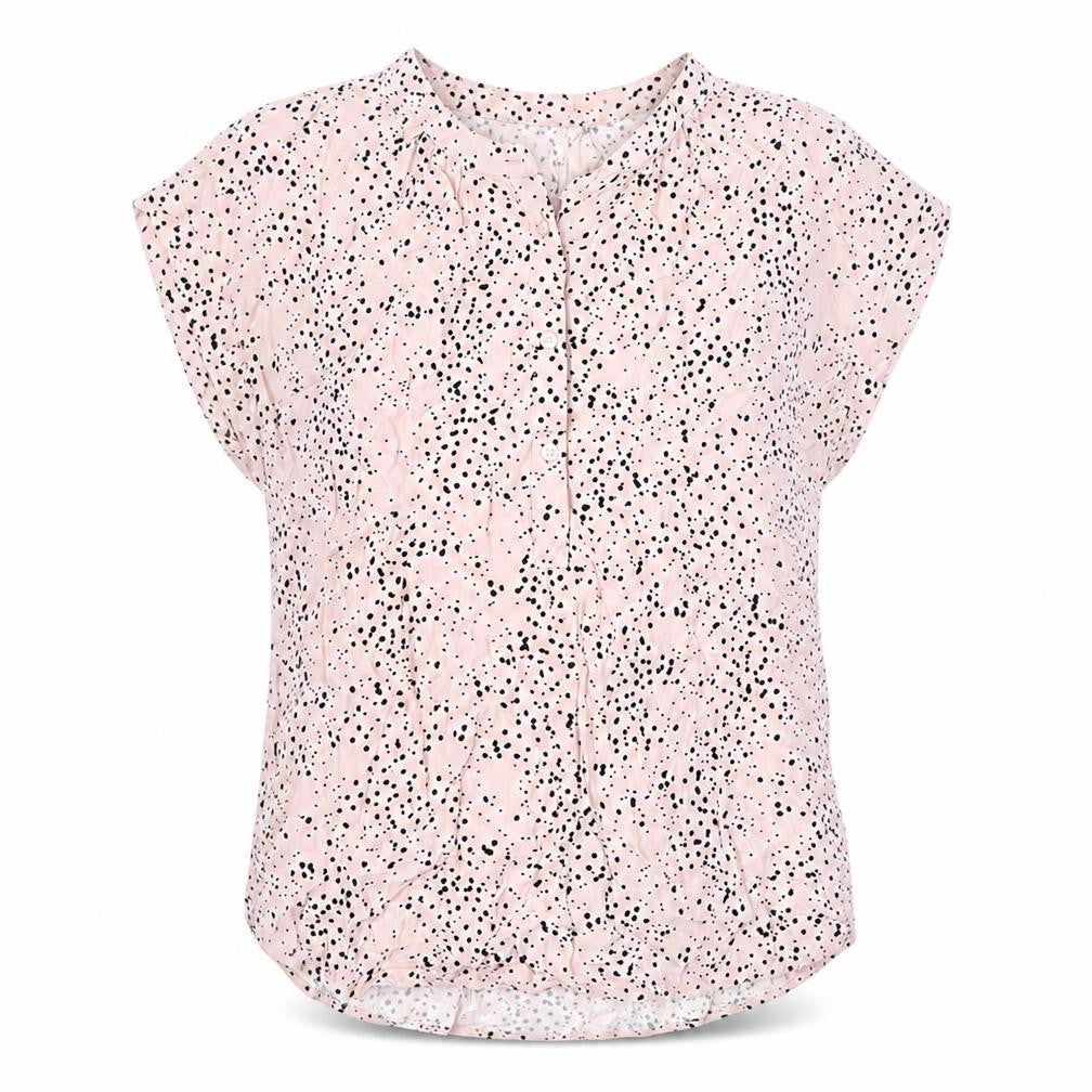 Peacocks Womens Pink Animal Print Viscose Basic Blouse Size 8 V-Neck - Leopard print
