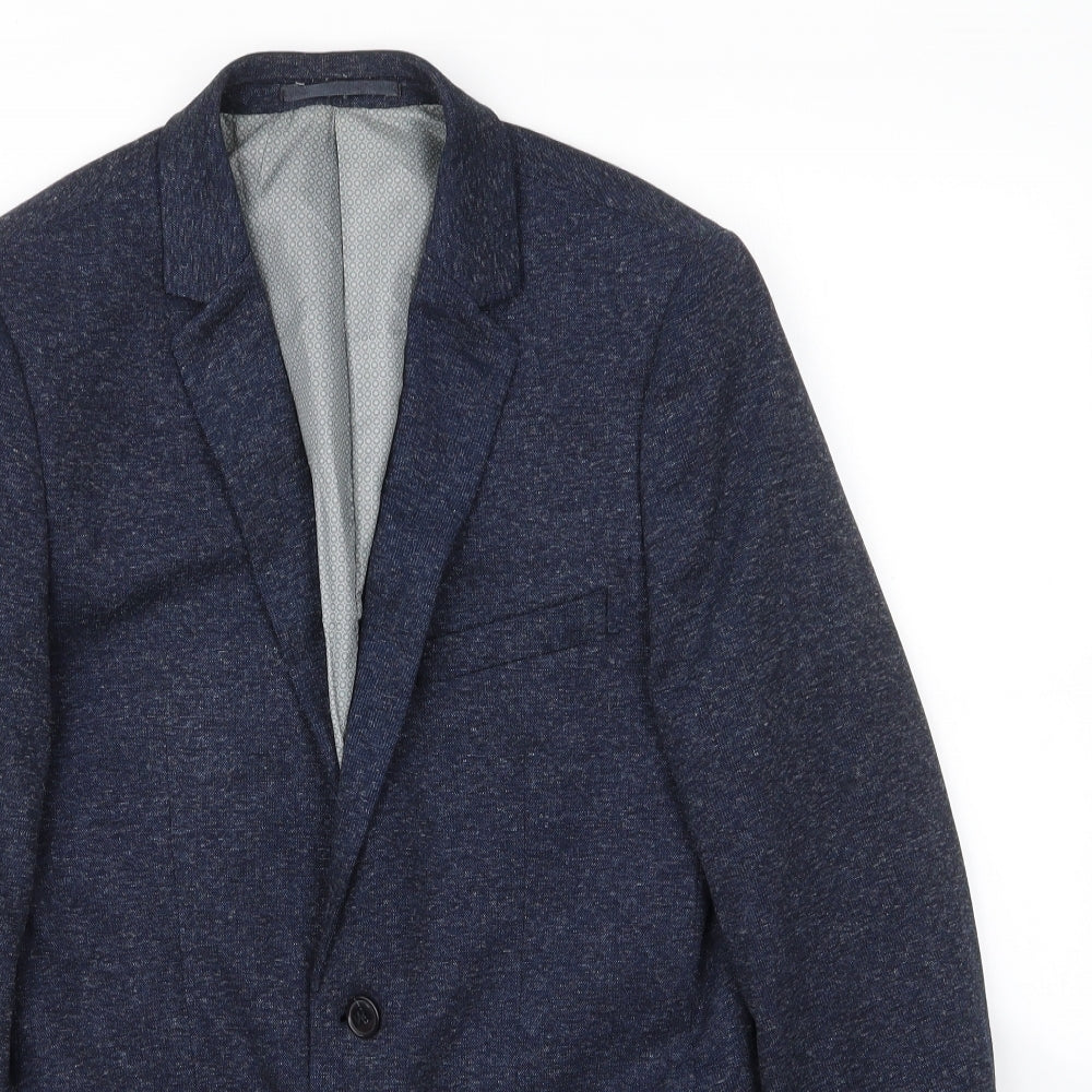 Burton Mens Blue  Polyester Jacket Suit Jacket Size S