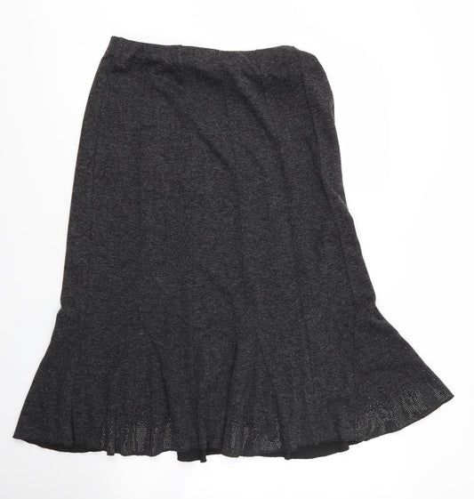 Just Elegance Womens Grey  Viscose Trumpet Skirt Size 12