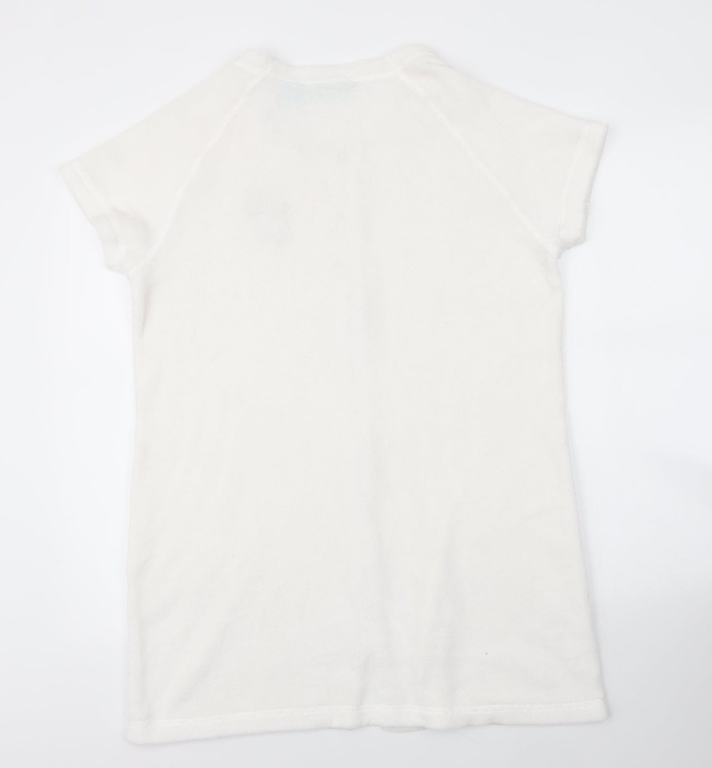 Palm Grove Womens White  Polyester Chemise Robe Size M  Zip