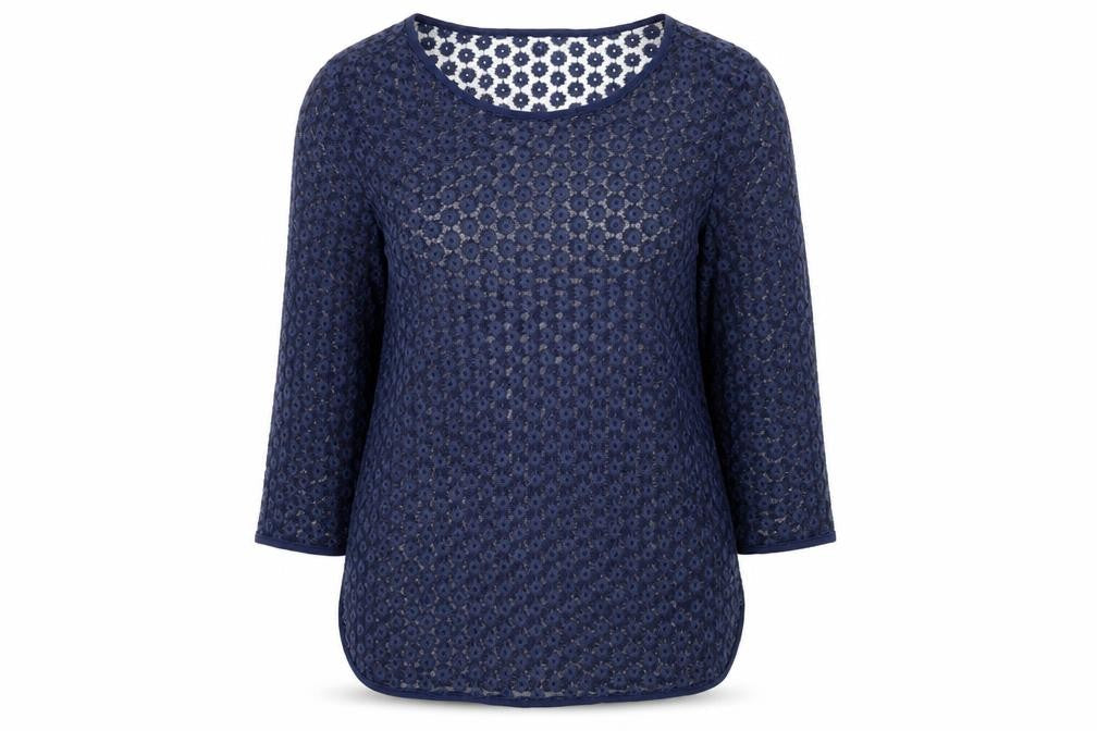 Topshop Womens Blue  Polyester Basic Blouse Size 8 Round Neck