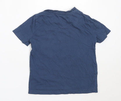 U.S. Polo Assn. Boys Blue  Cotton Basic T-Shirt Size 3-4 Years Round Neck