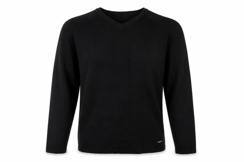 Giorgios Collections Mens Black V-Neck  Acrylic Pullover Jumper Size M