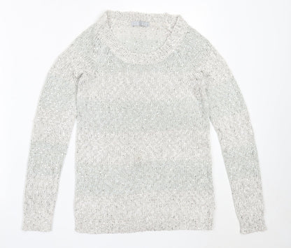 Tu Womens Grey Round Neck  Cotton Pullover Jumper Size 8