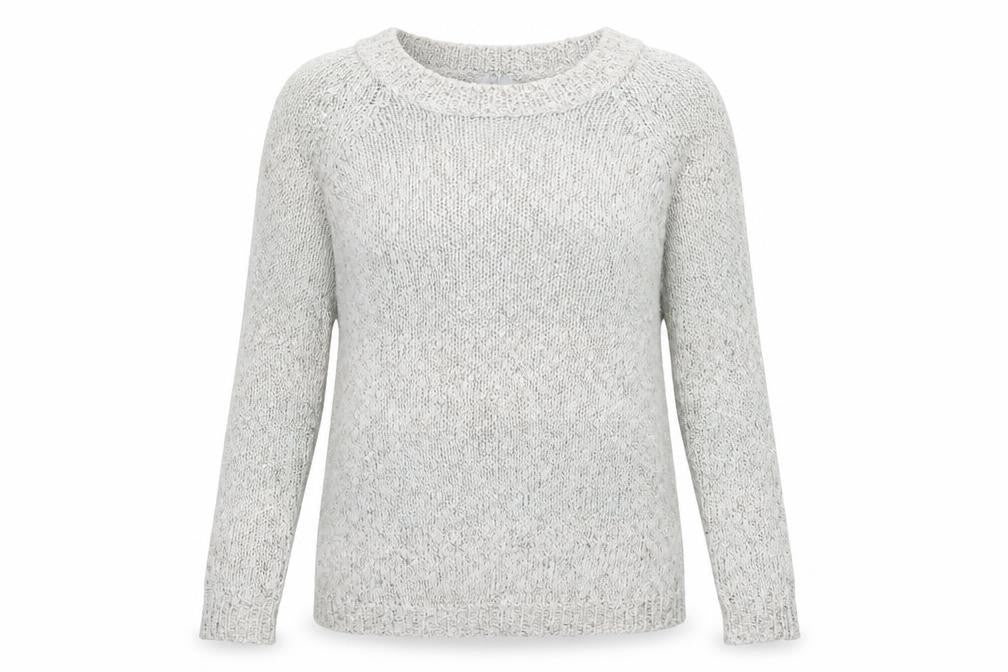 TU Womens Grey Round Neck  Cotton Pullover Jumper Size 8