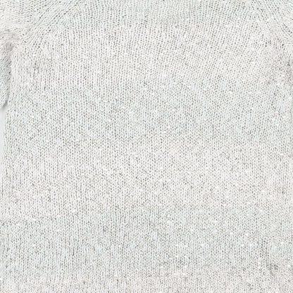 Tu Womens Grey Round Neck  Cotton Pullover Jumper Size 8