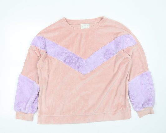 F&F Womens Pink  Polyester Top Pyjama Top Size L   - chevron Pattern