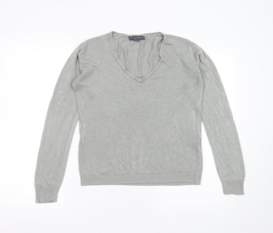 Primark Womens Grey V-Neck  Acrylic Pullover Jumper Size S
