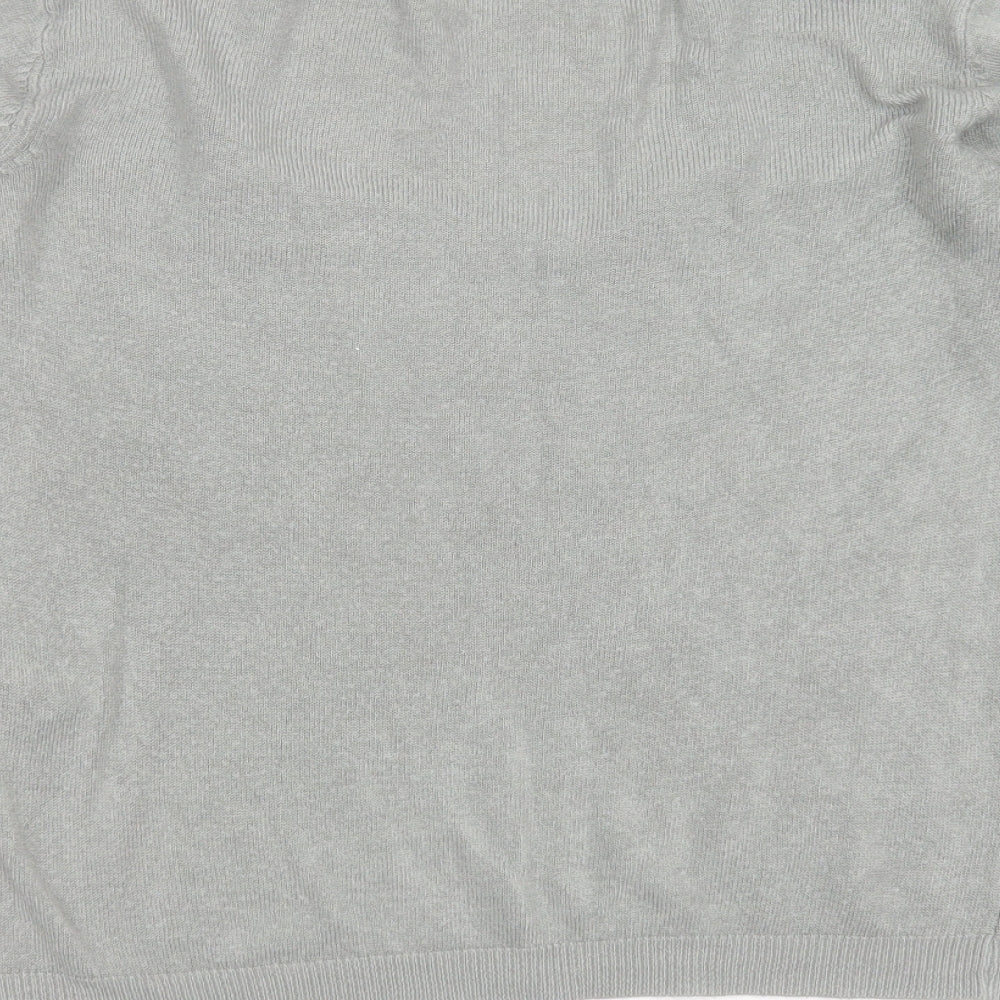 Primark Womens Grey V-Neck  Acrylic Pullover Jumper Size S