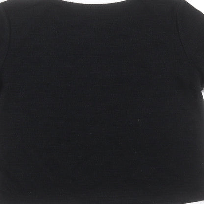 Preloved Zara Womens Black  Polyester Basic T-Shirt Size S Round Neck - Label