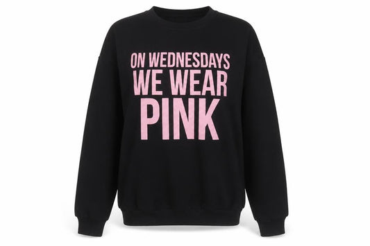 MINGA Womens Black  Cotton Pullover Sweatshirt Size M   - on Wednesdays we wear pink