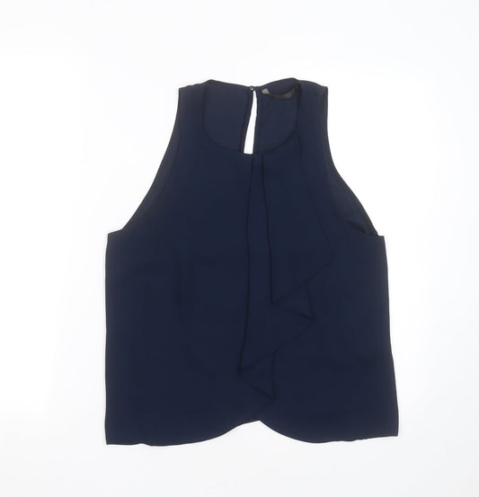 Zara Womens Blue  Polyester Basic Blouse Size S Round Neck