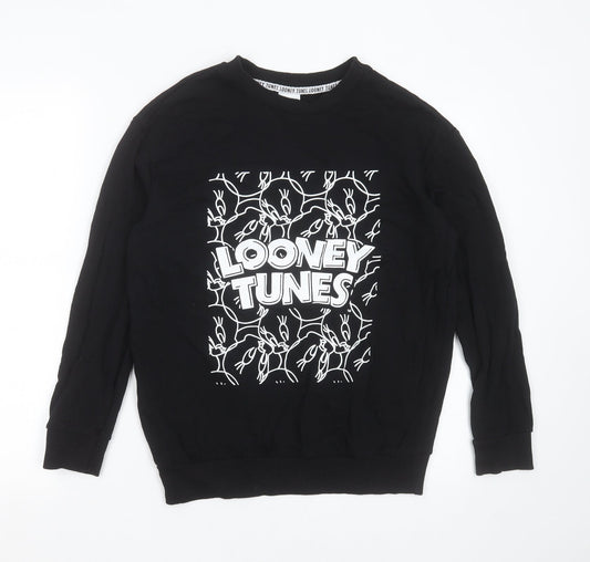 George Womens Black  Cotton Pullover Sweatshirt Size S   - looney tunes