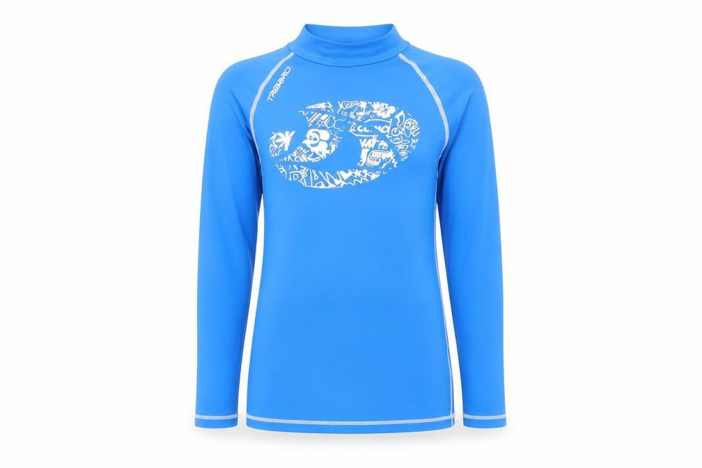 Tribord Girls Blue  Polyester Basic Blouse Size 12 Years Mock Neck