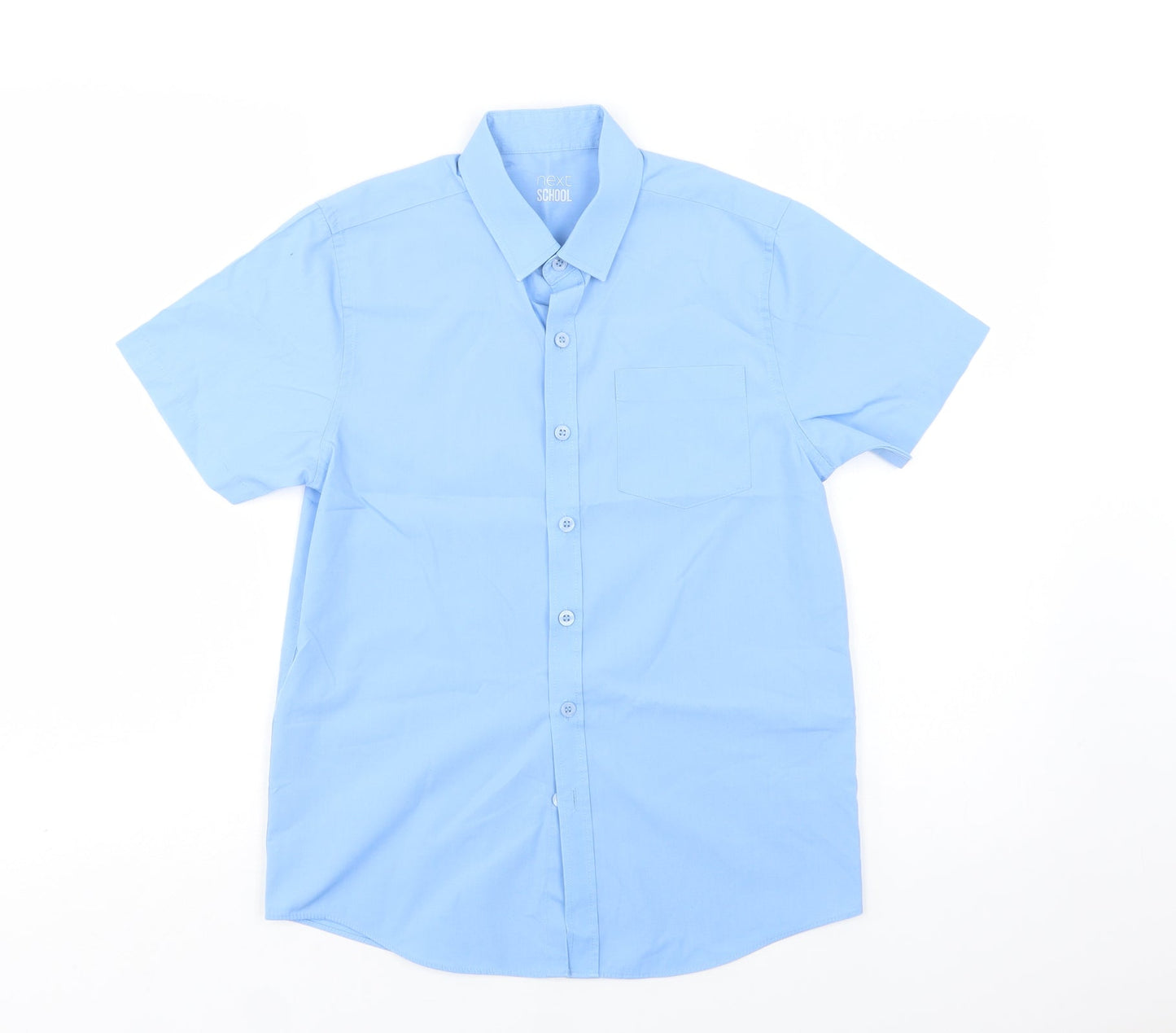 NEXT Boys Blue  Polyester Basic Button-Up Size 11 Years Collared Button - School Wear
