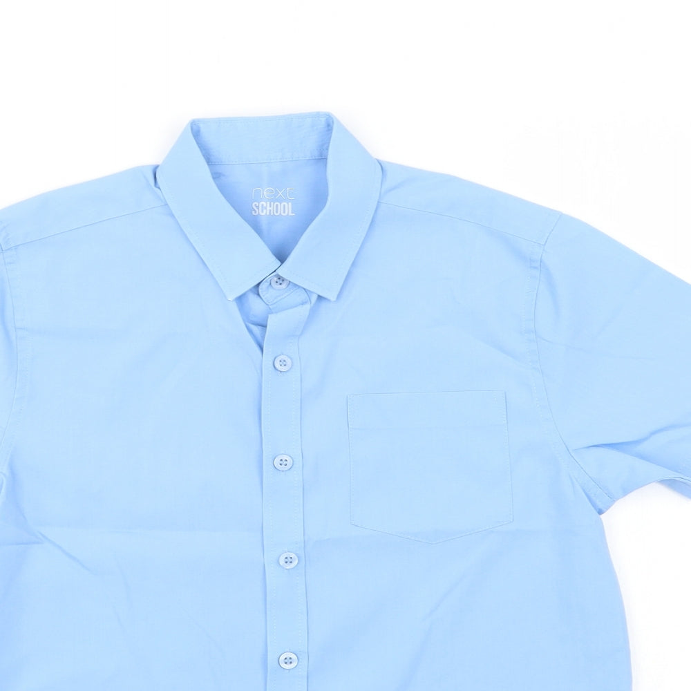 NEXT Boys Blue  Polyester Basic Button-Up Size 11 Years Collared Button - School Wear