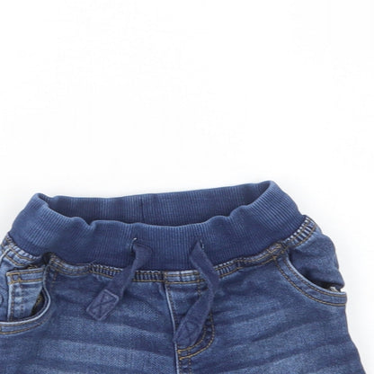 Preloved Matalan Baby Blue  Cotton Cropped Jeans Size 12-18 Months  Drawstring - Detail