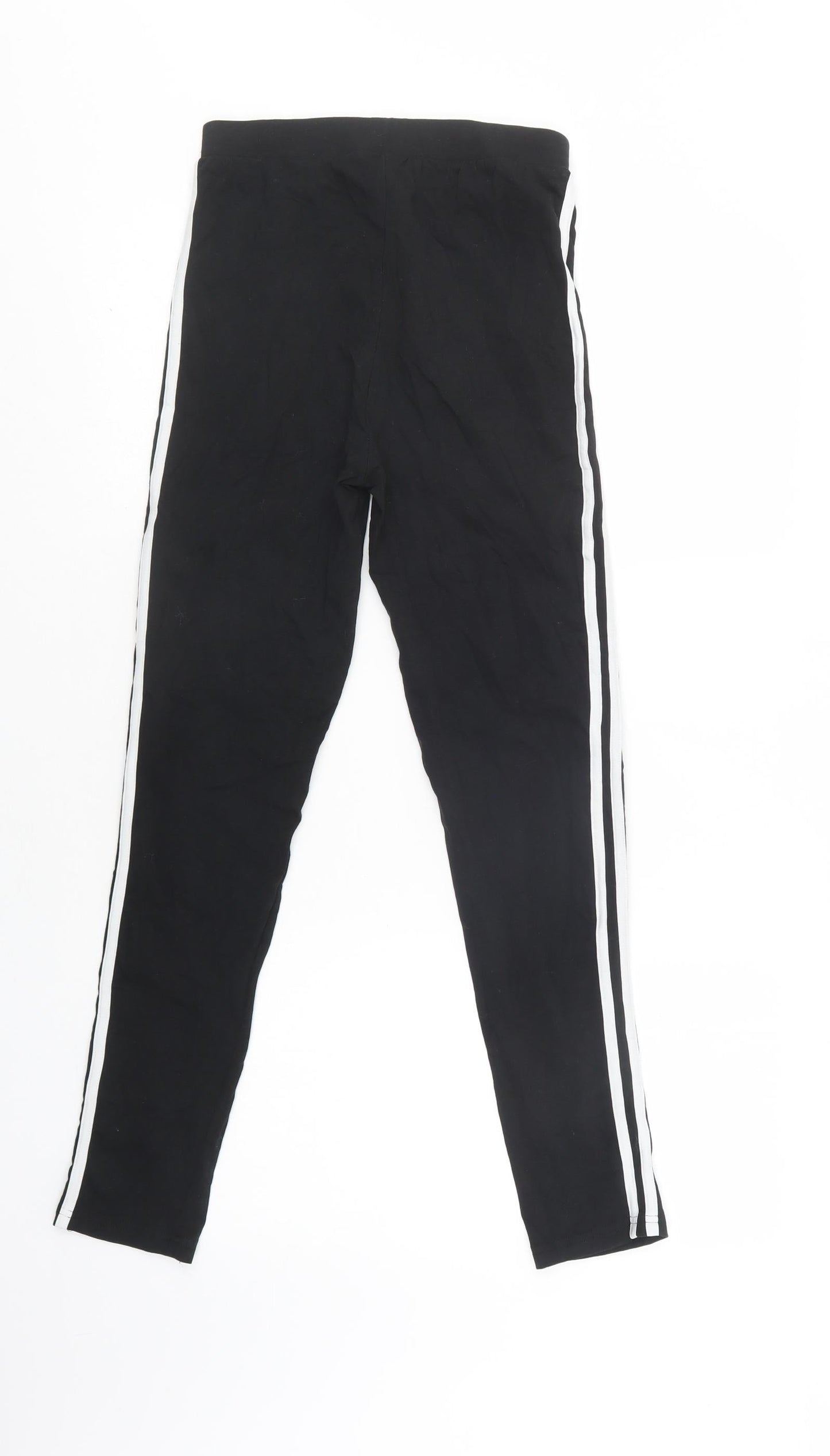 Boohoo Womens Black Striped Cotton Jegging Leggings Size 8 L28 in