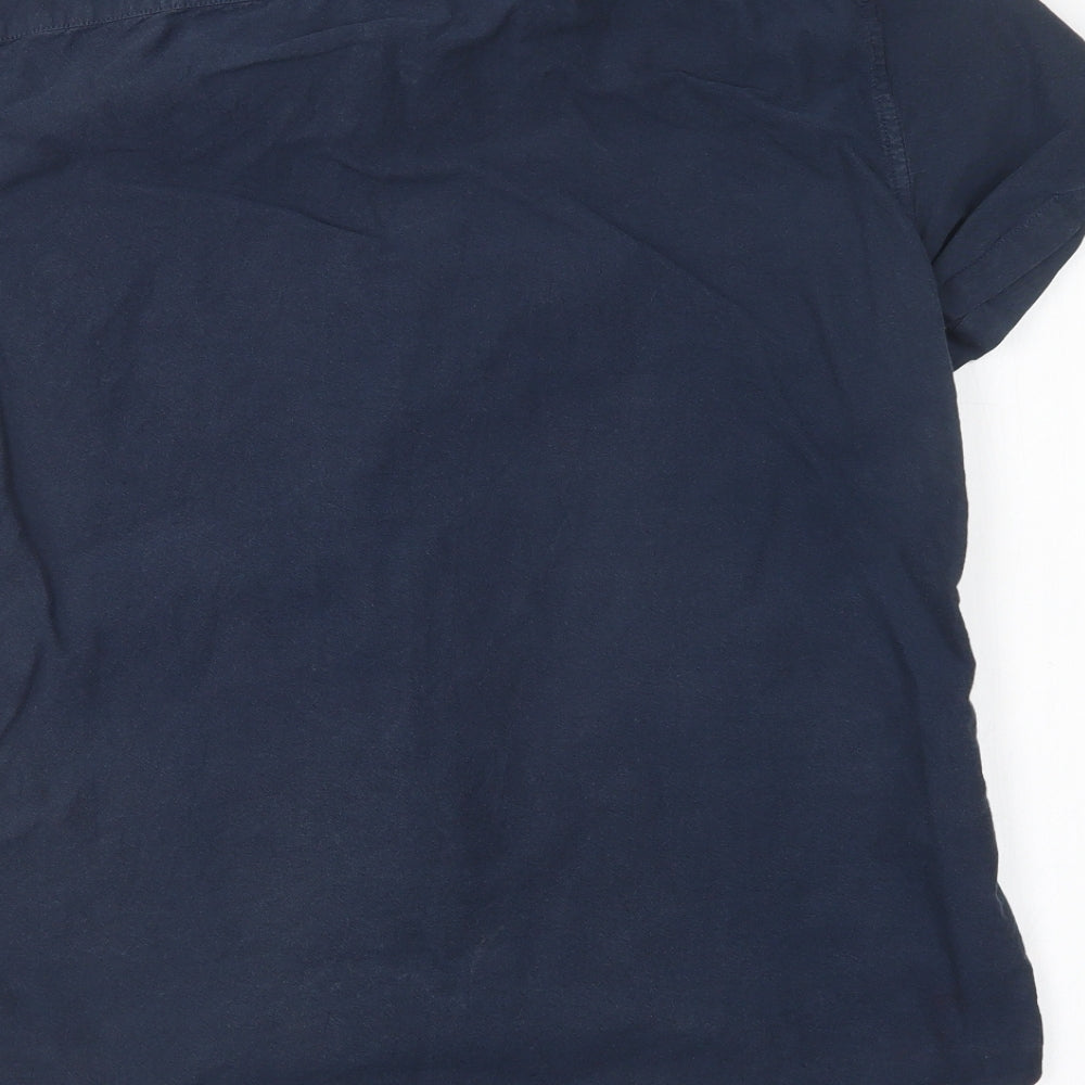 Very Mens Blue  Cotton  Button-Up Size M Collared Button