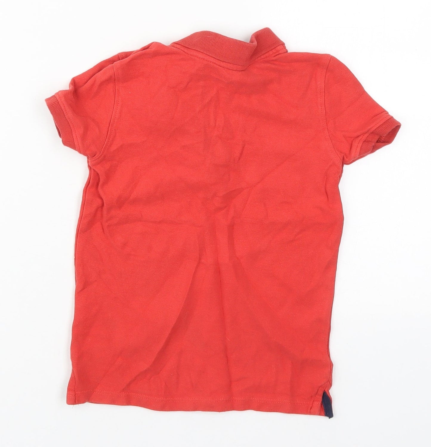 Primark Boys Red  Cotton Basic Polo Size 5-6 Years Collared Pullover